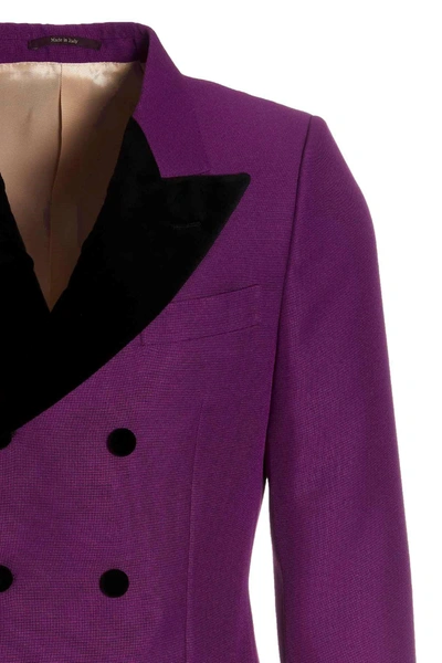 Gucci Purple Double-breasted Blazer In Purple