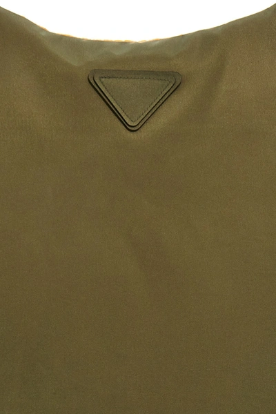 Shop Prada Men Re-nylon Logo Padded Top In Green