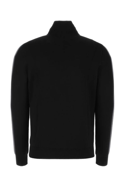 Shop Prada Man Black Wool Blend Sweatshirt