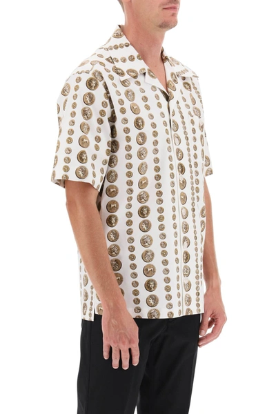 Shop Dolce & Gabbana Coin Print Short Sleeve Shirt Men In White