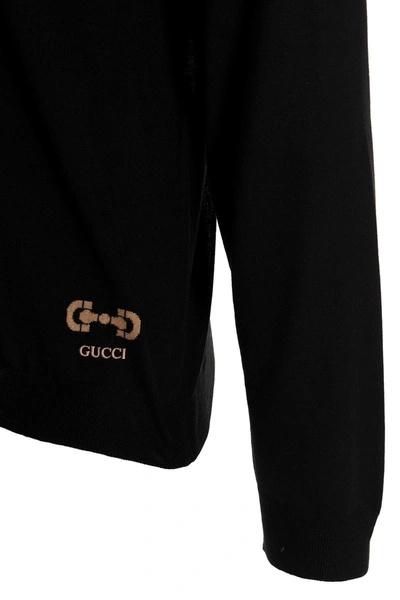 Shop Gucci Men 'horsebit' Sweater In Black