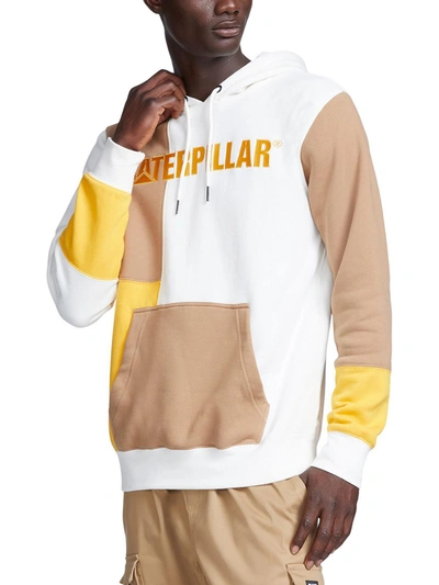 Shop Caterpillar Mens Sweatshirt Colorblock Hoodie In White
