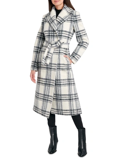 Shop Tahari Womens Wool Blend Long Wrap Coat In Beige