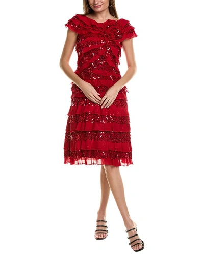 Shop Tadashi Shoji Off-the-shoulder Cocktail Dress In Red