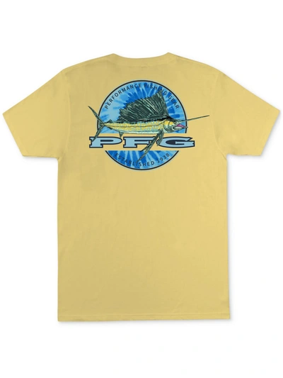 Shop Columbia Sportswear Mens Cotton Logo T-shirt In Yellow