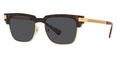 Shop Versace Men's 55mm Havana Sunglasses In Brown