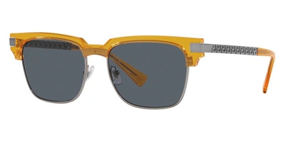 Shop Versace Men's 55mm Transparent Yellow Sunglasses In Multi