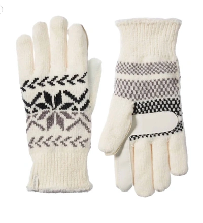 Isotoner Women's Chenille Snowflakes Gloves In Ewe In Multi