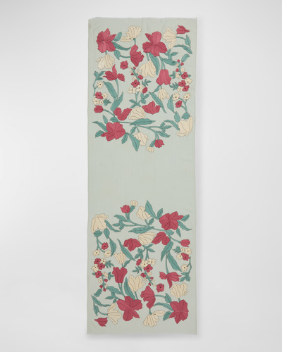 Janavi Blooms For You Merino Wool Scarf In Griffin