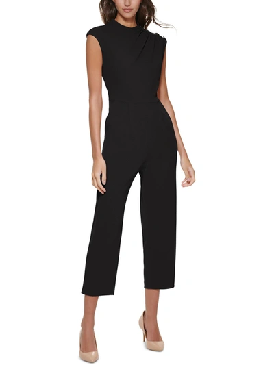 Shop Calvin Klein Crepe Sleeveless Jumpsuit In Black