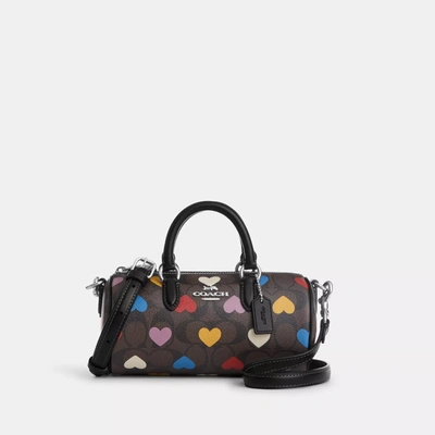 Shop Coach Outlet Lacey Crossbody In Signature Canvas With Heart Print In Multi