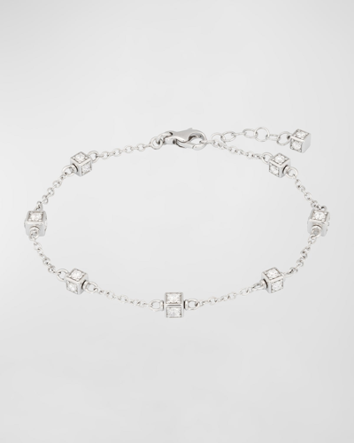 Shop Miseno Faro 18k White Gold Chain Link Bracelet With Diamonds