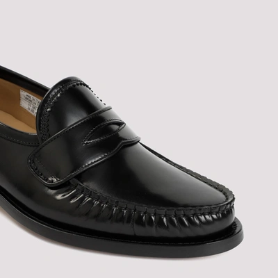 Shop Thom Browne Pleated Varsity Loafers Shoes In Black