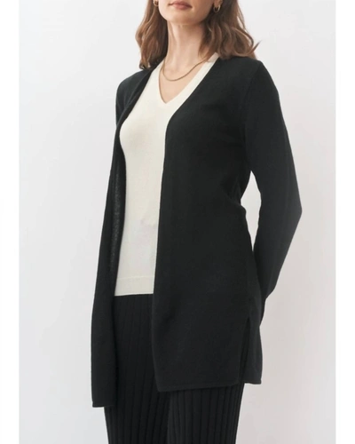 Cashmere Clouds Longline Cardigan In Black In Black