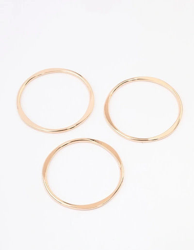 Lovisa Gold Smooth Organic Bangle 3-pack In Gold