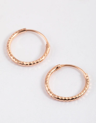 Shop Lovisa Rose Gold Plated Sterling Silver Diagonal Hoop Earrings 12mm
