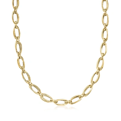Ross-simons Italian 18kt Yellow Gold Double-oval Link Necklace In Multi