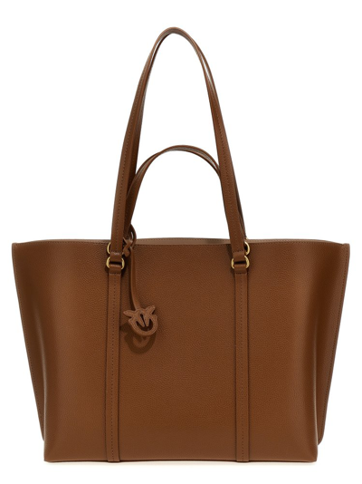 Shop Pinko Carrie Large Tote Bag In Brown