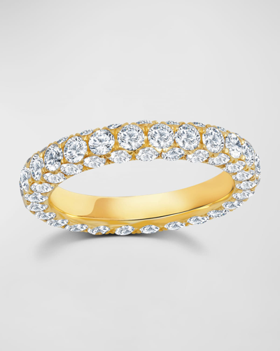 Shop Graziela Gems 18k Gold 3-side Diamond Band Ring In 05 Yellow Gold