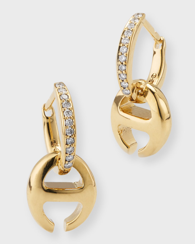 Shop Hoorsenbuhs 18k Yellow Gold Klasp Earrings With Diamonds