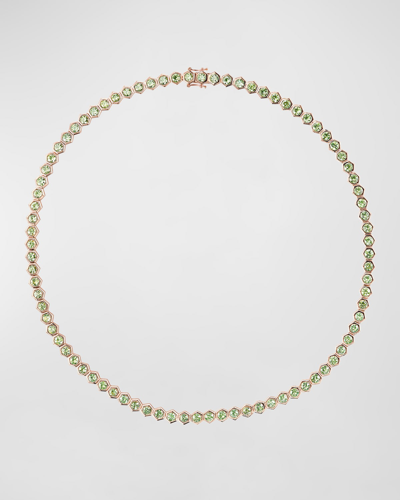 Shop Emily P Wheeler Demantoid Tennis Necklace In 18k Rose Gold