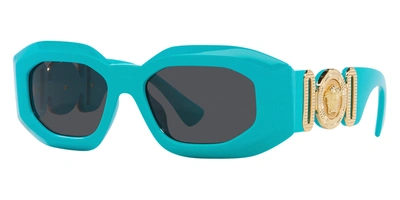 Shop Versace Men's 54mm Azure Sunglasses In Blue