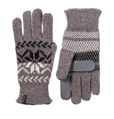 Shop Isotoner Women's Chenille Snowflakes Gloves In Ash In Grey