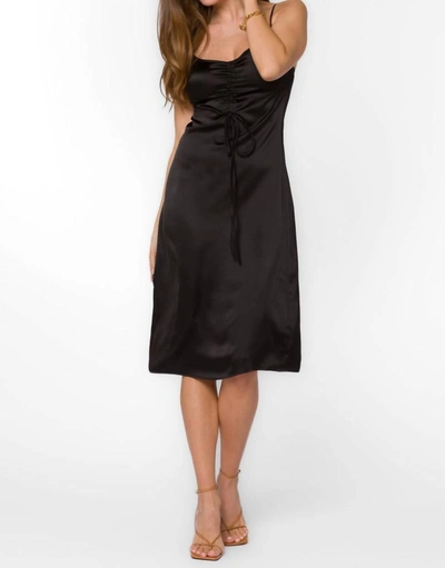 Shop Velvet Heart Livvy Satin Slip Dress In Black