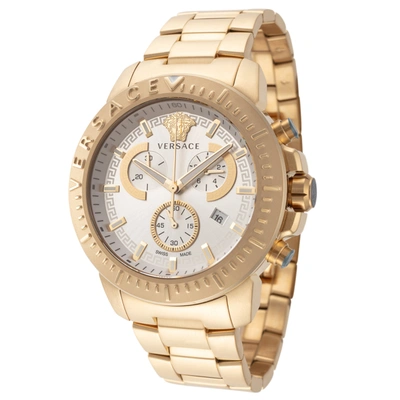 Shop Versace Men's New Chrono 45mm Quartz Watch In Gold
