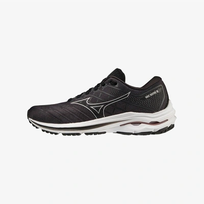 Shop Mizuno Women's Wave Inspire 18 Running Shoes - B/medium Width In Black/silver