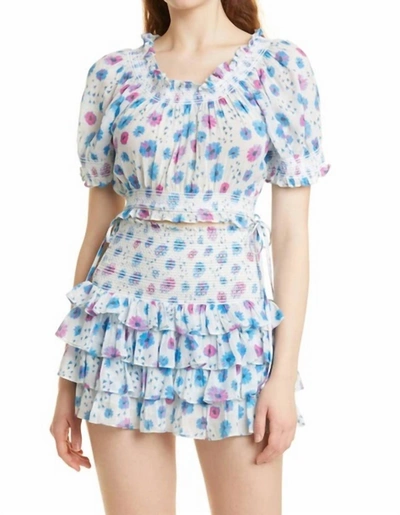 Loveshackfancy Rosalinda Crop Top In Deep Cotton Candy In Multi