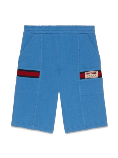 Shop Gucci Shorts Con Applicazione In Blue