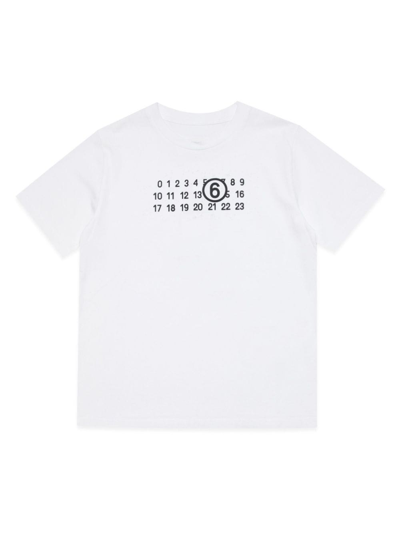 Shop Mm6 Maison Margiela T-shirt Cotone Bianco In White