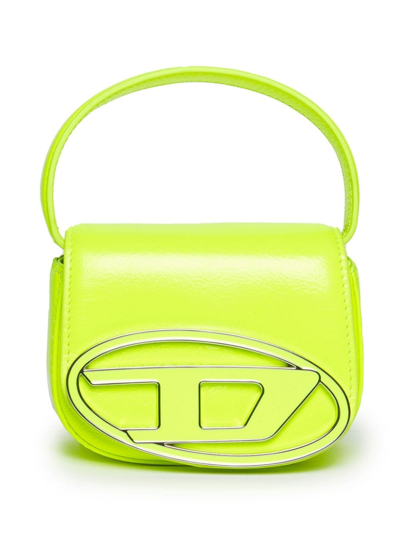Shop Diesel Borsa A Tracolla Pelle Lime In Yellow