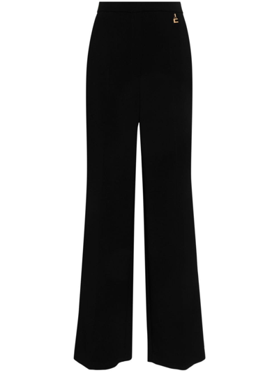 Shop Elisabetta Franchi Pantaloni Con Ciondolo Logo In Black