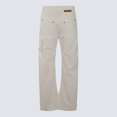 Shop Stella Mccartney White And Ecru Cotton Blend Jeans In White/ecru Wash