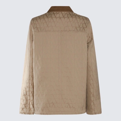 Shop Valentino Beige Silk Shirt