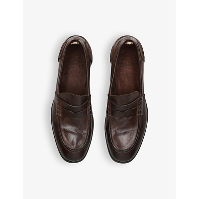 Shop Officine Creative Men's Mid Brown Chronicle Leather Penny Loafers
