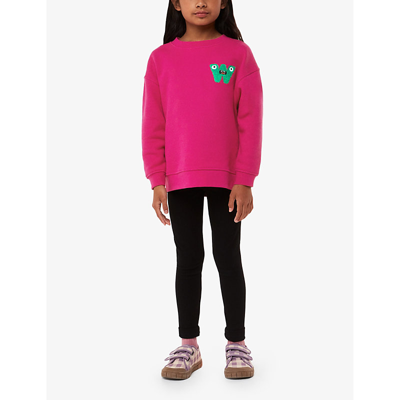 Shop Whistles Monster W-logo Cotton Sweatshirt 3-9 Years In Pink