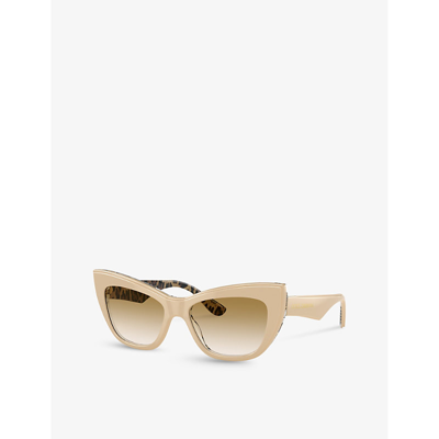 Shop Dolce & Gabbana Women's Cream Dg4417 Cat-eye Acetate Sunglasses