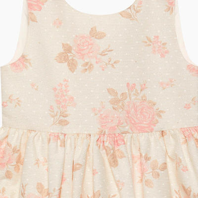 Shop Trotters Gold Floral Maeva Floral-print Sleeveless Woven Mini Dress 2-11 Years