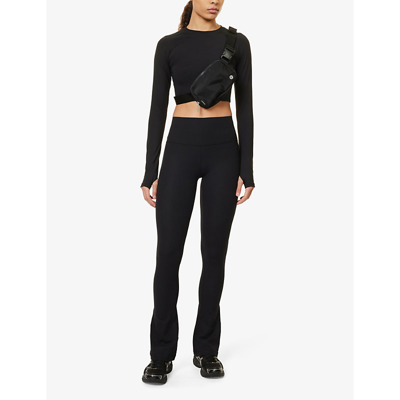 Lululemon Womens Black Align Flared-leg High-rise Stretch-woven Leggings In Black