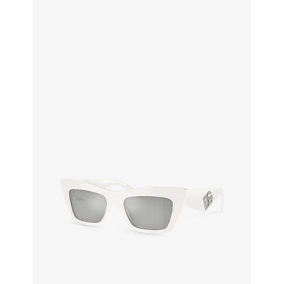 Dolce & Gabbana Dg4435 Cat-eye Frame Acetate Sunglasses In White