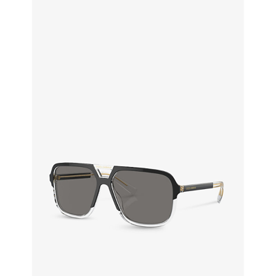 Dolce & Gabbana Dg4354 Square-frame Acetate Sunglasses In Black
