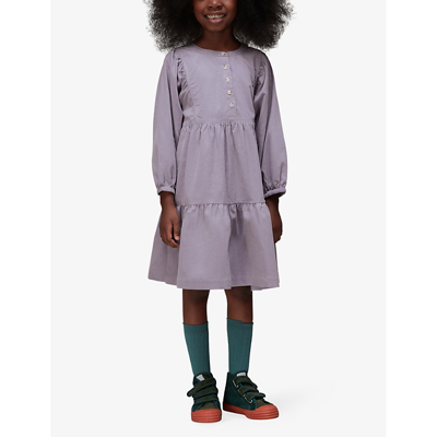 Shop Whistles Girls Lilac Kids Nora Tiered-hem Cotton-corduroy Dress 3-9 Years