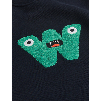 Shop Whistles Boys Navy Kids Monster W-logo Cotton Sweatshirt 3-9 Years
