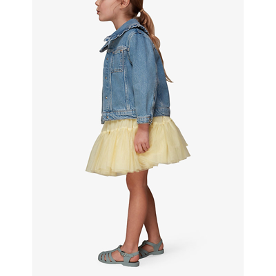 Shop Whistles Girls Pale Yellow Kids Izzy Tiered-hem Tulle Skirt 3-9 Years