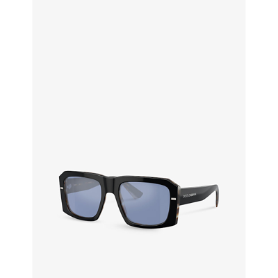 Shop Dolce & Gabbana Dg4430 Square Acetate Sunglasses In Black