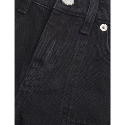 Shop Whistles Boys Black Kids Branded-hardware Wide-leg Denim Jeans