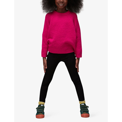Shop Whistles Girls Pink Kids Round-neck Textured Wool-blend Jumper 3-10 Years